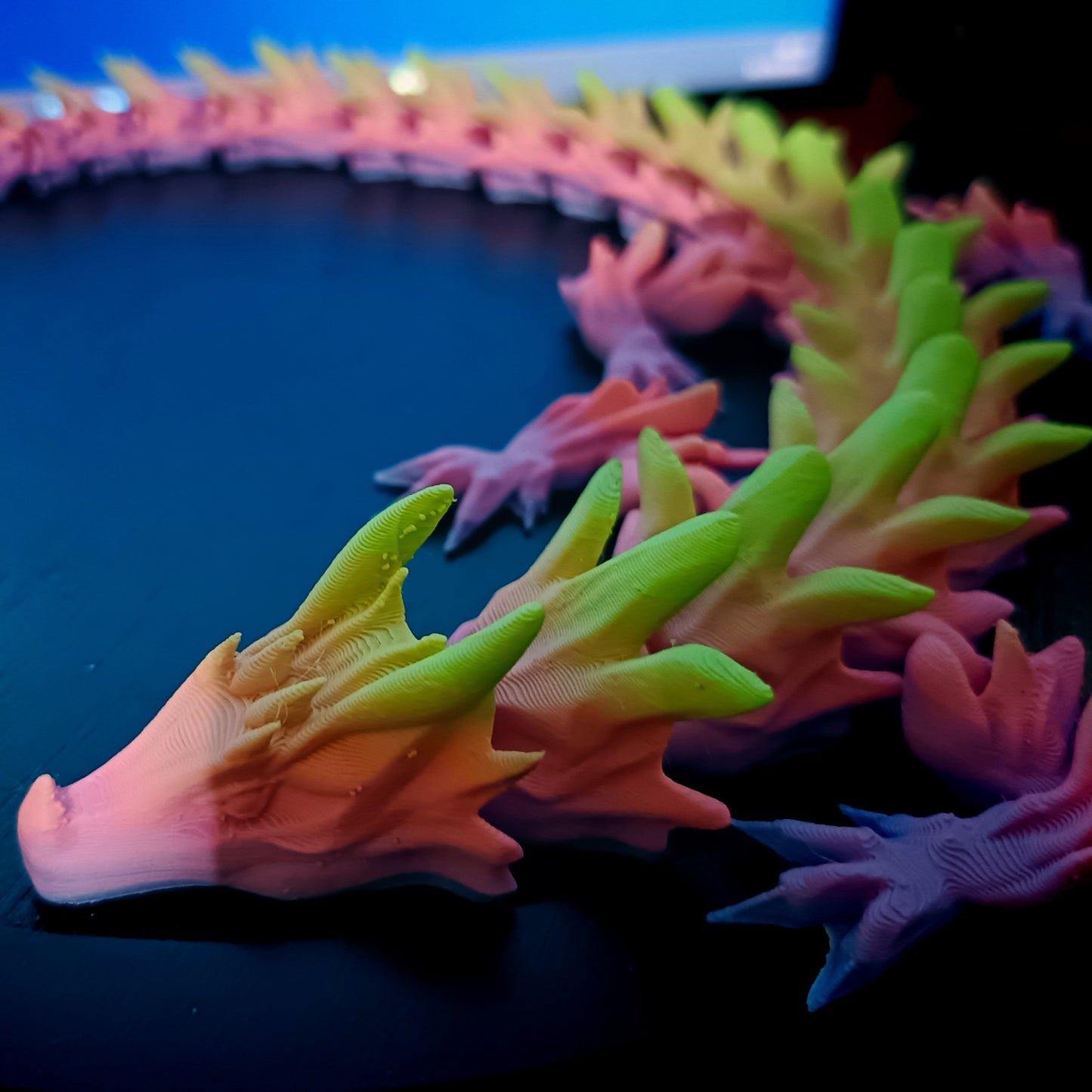 3D Printed Rainbow Articulated Dragon